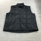 Ll Bean Vest Mens Large Snap Quilted Down Jacket Black Casual Adult