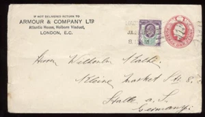 GB KE7 1d ARMOUR & Co 1d STATIONERY ENV (faults) + 1½d PERFIN A&CO - Picture 1 of 2