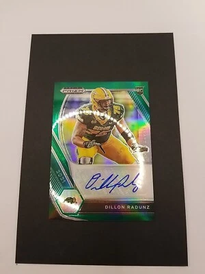 2021 Prizm Draft Picks Dillon Radunz Green Auto Rookie Card Tennessee Titans - Image 1 of 3