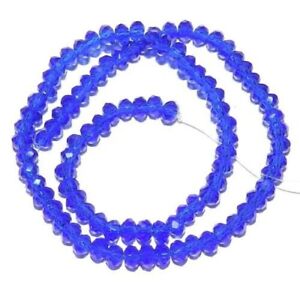 CR146 Sapphire Blue 4mm Faceted Rondelle Cut Crystal Glass Beads 72pc