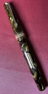FOUNTAIN PEN OMAS EXTRA SFACCETTATA CELLULOIDE VERDE ANNI 30 LEVETTA REVISIONATA - Imagen 1 de 12