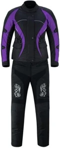 Warrior Gears Ladies Motorcycle Ventilation 600D Cordura Textile Suit CE Armours - Picture 1 of 12