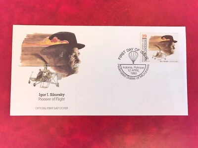 MICRONESIA 1993 FDC PIONEERS OF FLIGHT IGOR SIKORSKY HELICOPTER - Image 1 of 2