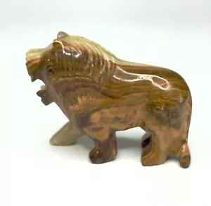 Figura de león tallada en piedra de ágata ~ ¡Hermosa! - Imagen 1 de 7