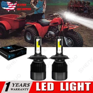 For Honda Big Red 250 ATC250ES 1985-1987 2X H4 6000K COB LED Headlight Bulbs Kit - Picture 1 of 12