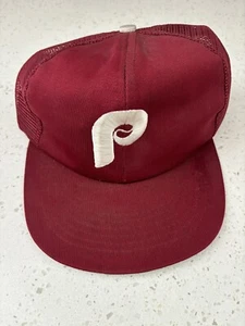 Vintage Philadelphia Phillies Hat Cap SnapBack Trucker Mesh 80s MLB M/L - Picture 1 of 11