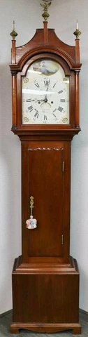 Antique English S. Ballon 8 Day Striking Walnut Grandfather Longcase Clock Cover