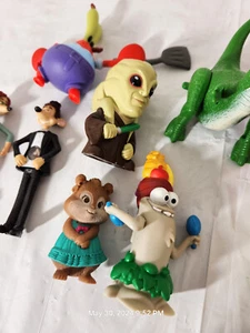 Vintage Plastic Toy Figures Dinosaur Smurf Fast Food Models Lot of 10 Toys - Picture 1 of 13