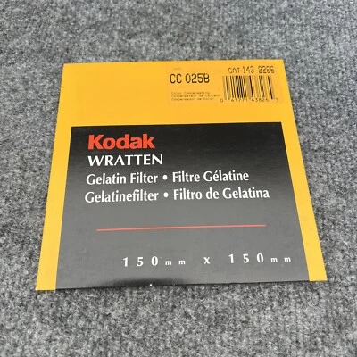 Kodak 143 8266 Wratten Filter 150MM 6" SQ Gel Filter CC025B New - Image 1 of 4