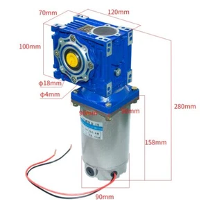 250W Worm Gear Reducer Gearbox Electric RV040 Gear Motor High Torque DC12V/24V - Picture 1 of 7