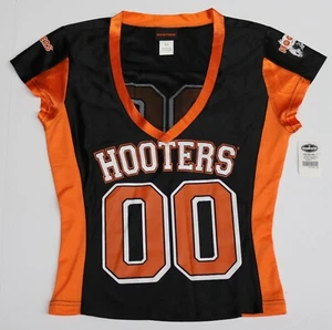 NEW! AUTHENTIC (XS) HOOTERS GIRLS 00 BLACK FOOTBALL JERSEY XSMALL UNIFORM TOP!! - Picture 1 of 3