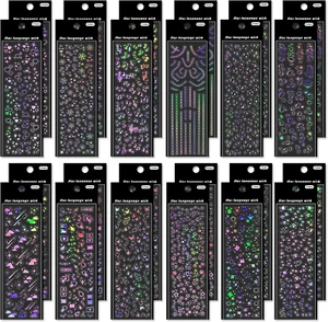 24 Sheets Holographic Kpop Deco Stickers, Scrapbook Sticker for Journaling Photo - Picture 1 of 12