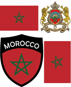 Marruecos Plancha Escudo de armas Planchas de transferencia para planchar 4 piezas 4B - Imagen 1 de 5