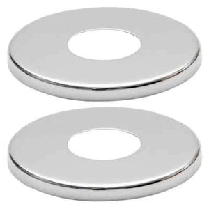2 pcs Set Chrome Shower Tap Pipe Cover High Collar G3/4 Steel 26mm hole - Picture 1 of 8