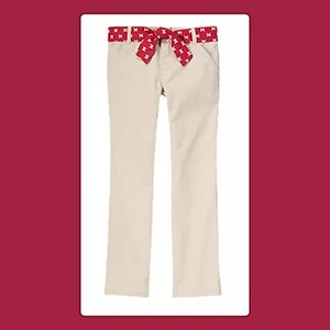 NWT girls 4 Gymboree UNIFORM SHOP SCHOOL khaki slacks pants adjustable Waist - Picture 1 of 2