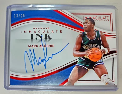 2022-23 Immaculate Collection Immaculate Ink Mark Aguirre AUTO /25 MAVERICKS - Image 1 of 2