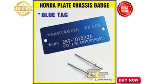BLUE TAG HONDA PLATE CHASSIS JDM CUSTOM REPLACEMENT VIN PLATE CHASSIS BADGE - Picture 1 of 4