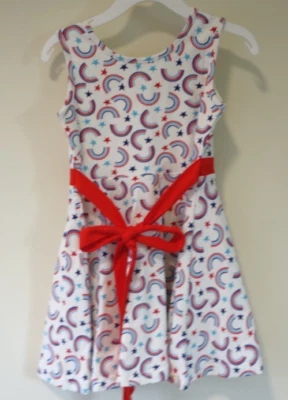 NWT Cheeky Plum Red White & Blue Rainbows & Stars Dress Girl's Size 6 - Image 1 of 2