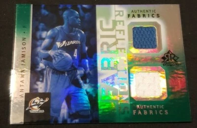 2005-06 Reflections Fabrics Dual Swatch Game Worn Antawn Jamison /10 - Image 1 of 2