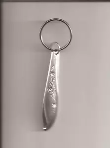 Hand Crafted Antique Silverplate Spoon Handle Key Ring Vintage 1930's/40's G - Picture 1 of 2
