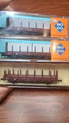 Roco 3 wagons plats à ranchers, idem Arnold, Fleischmann, Piko Foto 1 de 4