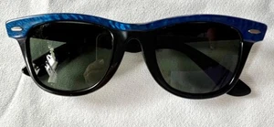 Classic & Vintage B & L Ray-Ban Wayfarer Blue Frame Sunglasses #65-reg - Picture 1 of 4