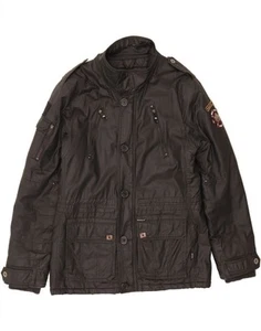 KHUJO Mens Military Jacket UK 44 2XL Black Cotton DN51 - Picture 1 of 7