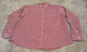 Para hombres Talla XXL 2XL Ralph Lauren Ajuste Personalizado Botones Corto A Rayas - Imagen 1 de 2