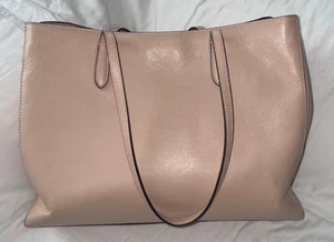 BANANA REPUBLIC Light Pink Leather Tote Purse Handbag - Picture 1 of 8