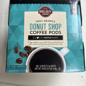 Wellsley Farms Donut Shop Coffee Pods, Medium roast, 100% Arabica Coffee, 100 ct - Picture 1 of 4