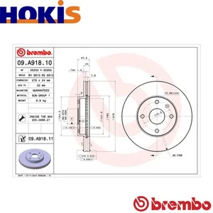 2x BRAKE DISC 09.A918.11 FOR CHEVROLET EPICA L88 2.0L LLW 2.0L 4cyl EPICA 2.5L - Picture 1 of 7