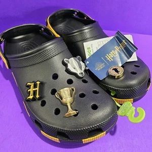NEW CROCS Harry Potter Hufflepuff Classic Clog Men's Size 10 With Jibbitz Charms - Imagen 1 de 11