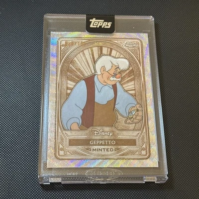 2025 Topps Chrome Disney Mint /100 GEPPETTO #5 - PINOCCHIO - NYCC Encased Minted - Image 1 of 3