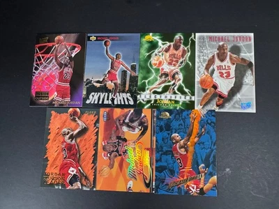Lote de 7 cartas Michael Jordan - Fleer, Fleer Ultra, Skybox, Bulls HOF - Imagem 1 de 4