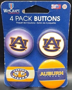 Auburn University Tigers Wincraft NFL Button Pins 4er Pack 1-1/4" rund KOSTENLOSER VERSAND! - Bild 1 von 2