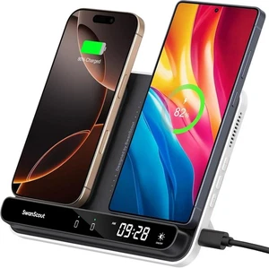 30W Dual Phone Wireless Charging Staion, SwanScout 504, Dual Phone Wireless - Picture 1 of 8