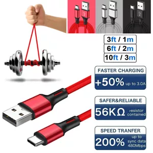 3/6/10Ft Fast Charger Type C USB-C Cable Cord For OEM Samsung Galaxy A12 A32 S21 - Picture 1 of 15