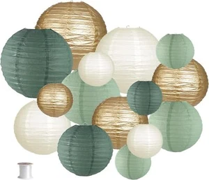 Paper Lanterns Decorative, Round Hanging Paper Lanterns Decorations for Rustic - Picture 1 of 7