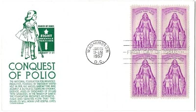 4 '57 FDCs infant Paralysis, Geodetic Survey, Institute of Architects, Hamilton - Image 1 of 4