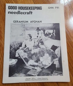 1971 Good Housekeeping Needlecraft Geranium Afghan #791 Pattern - Picture 1 of 4