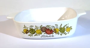 Corning Ware  L'Echalote A-1 Spice Of Life 7"x6 5/8"x2" White Dish, 1 Quart GUC - Imagen 1 de 9