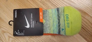 Vintage No Show Tab Nike Dri Fit Socks Green/Yellow Medium 4-10 - Picture 1 of 1