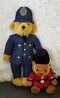 Vintage Plush Merrythought 17.5" Police Teddy Bear & Keel Toys 8.5" UK Guardsman