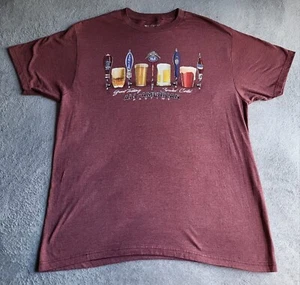 Newport Blue Shirt Mens L Red All-American Pastime Tap Beer Logo Short Sleeve - Picture 1 of 12