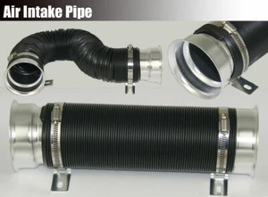 3" Multi-Flexible Turbo Cold Air Intake System Inlet Hose Pipe Tube Kit Silver - Picture 1 of 4
