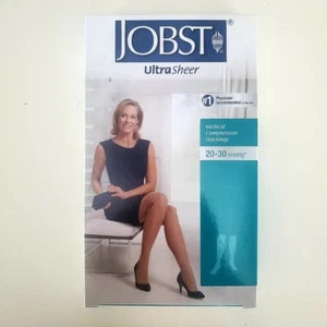 JOBST UltraSheer 20-30 mmHg Knee High Compression Stockings Classic Black Medium - Picture 1 of 3