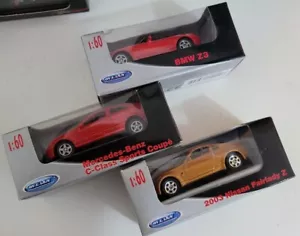 BENZ C-Class, NISSAN Fairlady Z, BMW Z3 (3pcs Set A) WELLY 1:60 die-cast car - Picture 1 of 5