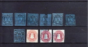 OLDENBURG 1852 / 1862 10 BRIEFMARKEN ( 8 SIGNIERT) - Picture 1 of 2