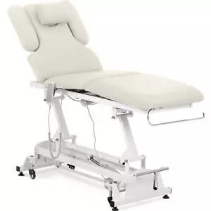 Massageliege elektrisch Massagebank Therapieliege Massagetisch 200 kg weiß - Bild 1 von 8