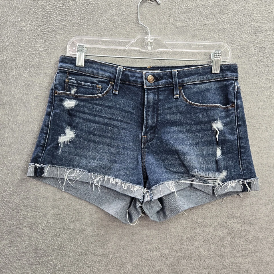 Pantalones Cortos Mujer Abercrombie & Fitch 28 6 Azul Denim Harper tiro Bajo Envejecido Foto 1 de 4